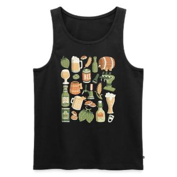 Bier - Männer Premium Bio Tank Top - Schwarz - Vorne - AI Model Male 178 light (178cm)