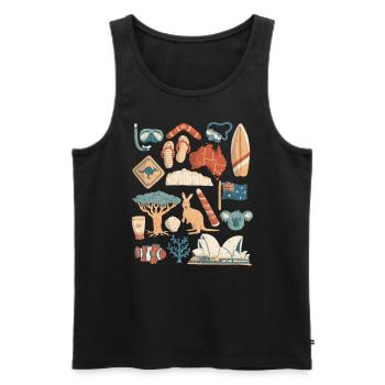 Australia - Men's Premium Organic Tank Top - black - Front - AI Model Male 178 light (178cm)
