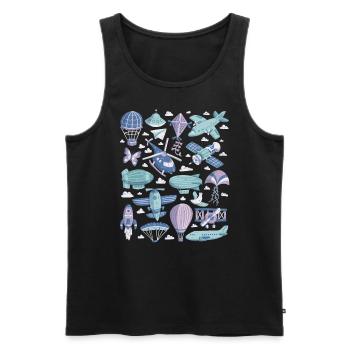Aviation - Helicopter, Airplane, UFO - Men's Premium Organic Tank Top - black - Front - Michal (187cm)