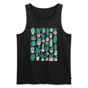 Cacti - Men's Premium Organic Tank Top - black - Front - AI Model Male 178 light (178cm)