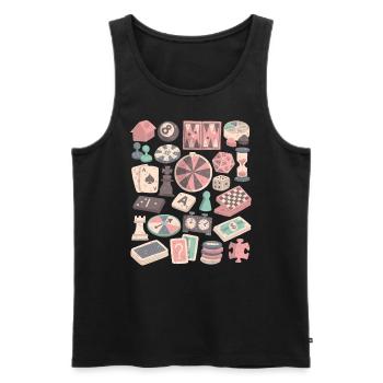 Board games and board games - Men's Premium Organic Tank Top - black - Front - AI Model Male 178 light (178cm)