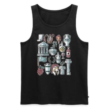 Grèce - Débardeur bio Premium Homme - noir - Devant - Michal (187cm)