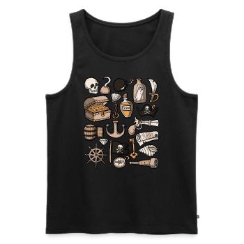 Piraten - Männer Premium Bio Tank Top - Schwarz - Vorne - AI Model Male 178 light (178cm)
