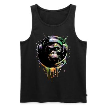 Monkey Astronaut - Men's Premium Organic Tank Top - black - Front - AI Model Male 178 light (178cm)