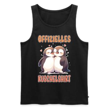 Offizielles Kuschelshirt Pinguine Liebe Herz Süß - Männer Premium Bio Tank Top - Schwarz - Vorne - Michal (187cm)