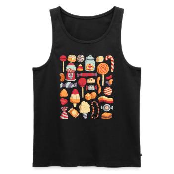 Süßigkeiten - Männer Premium Bio Tank Top - Schwarz - Vorne - AI Model Male 178 light (178cm)