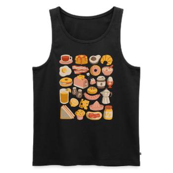 Breakfast & Brunch - Men's Premium Organic Tank Top - black - Front - AI Model Male 178 light (178cm)
