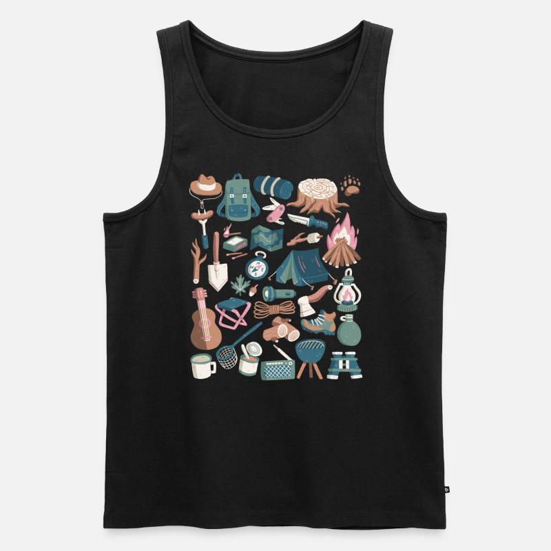 Camping - Männer Premium Bio Tank Top - Schwarz