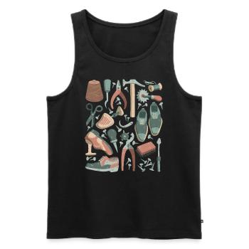 Schuster, Schuhmacher - Leisten, Werkzeug - Männer Premium Bio Tank Top - Schwarz - Vorne - AI Model Male 178 light (178cm)