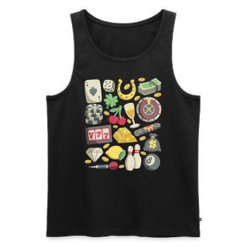Casino - Männer Premium Bio Tank Top - Schwarz - Vorne - AI Model Male 178 light (178cm)