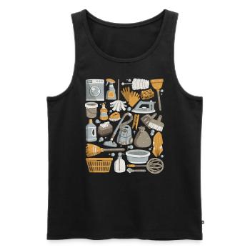 House cleaning - cleaning, mopping, cleaning - Men's Premium Organic Tank Top - black - Front - AI Model Male 178 light (178cm)