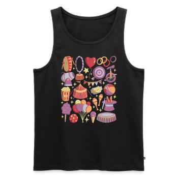 Zirkus - Artisten, Akrobaten, Zirkuszelt - Männer Premium Bio Tank Top - Schwarz - Vorne - AI Model Male 178 light (178cm)