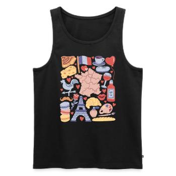 Frankreich Paris Europa Eiffelturm Liebe - Männer Premium Bio Tank Top - Schwarz - Vorne - AI Model Male 178 light (178cm)