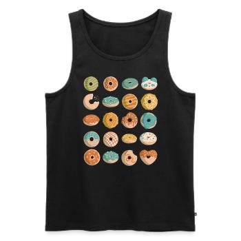 Donuts - Männer Premium Bio Tank Top - Schwarz - Vorne - Michal (187cm)