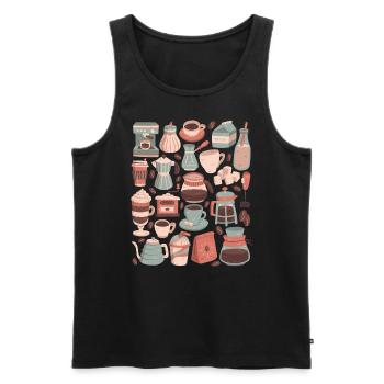 Coffee - Men's Premium Organic Tank Top - black - Front - AI Model Male 178 light (178cm)