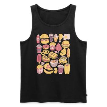Fast Food Doodles Junk Food Snacks Unhealthy Delicious - Men's Premium Organic Tank Top - black - Front - AI Model Male 178 light (178cm)