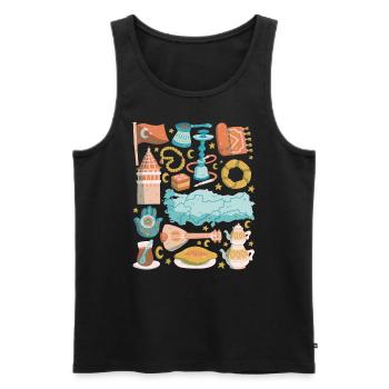 Türkei - Männer Premium Bio Tank Top - Schwarz - Vorne - AI Model Male 178 light (178cm)