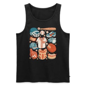 Baseball - Männer Premium Bio Tank Top - Schwarz - Vorne - AI Model Male 178 light (178cm)
