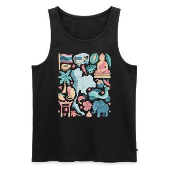 Thailand - Männer Premium Bio Tank Top - Schwarz - Vorne - AI Model Male 178 light (178cm)