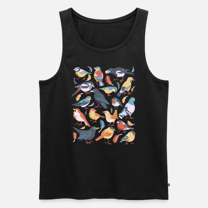 Vögel - Männer Premium Bio Tank Top - Schwarz