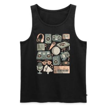 DJ Doodles Club Party Disco Nachtleben Clubbing - Männer Premium Bio Tank Top - Schwarz - Vorne - Michal (187cm)