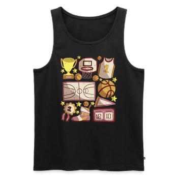 Basketball - Männer Premium Bio Tank Top - Schwarz - Vorne - AI Model Male 178 light (178cm)