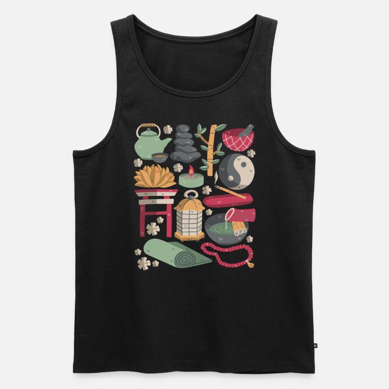 Zen Meditation - Männer Premium Bio Tank Top - Schwarz