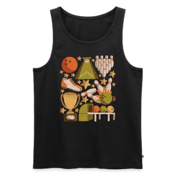 Bowling - Men's Premium Organic Tank Top - black - Front - AI Model Male 178 light (178cm)