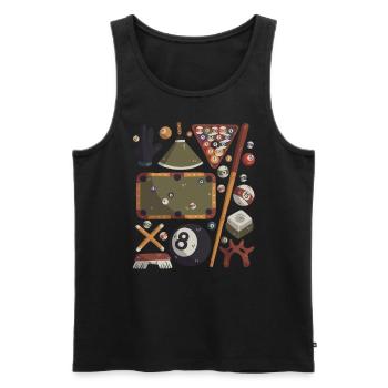 Billard - Débardeur bio Premium Homme - noir - Devant - AI Model Male 178 light (178cm)