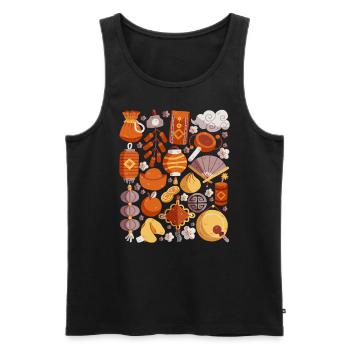 Chinese New Year - Men's Premium Organic Tank Top - black - Front - AI Model Male 178 light (178cm)