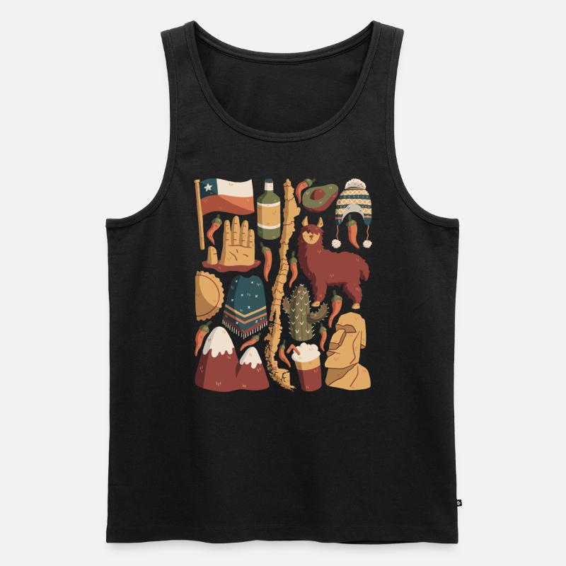 Chile - Männer Premium Bio Tank Top - Schwarz