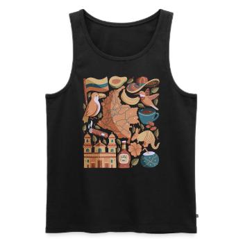 Kolumbien - Männer Premium Bio Tank Top - Schwarz - Vorne - AI Model Male 178 light (178cm)