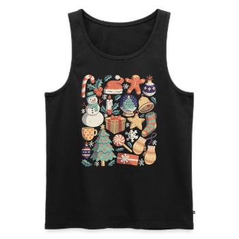Christmas - Men's Premium Organic Tank Top - black - Front - AI Model Male 178 light (178cm)