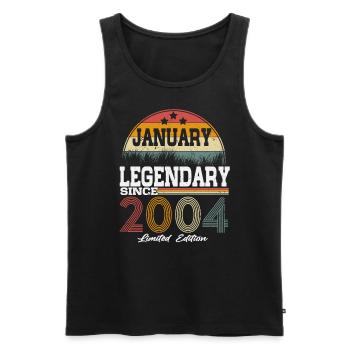Legends est né en janvier 2004 - Débardeur bio Premium Homme - noir - Devant - Michal (187cm)