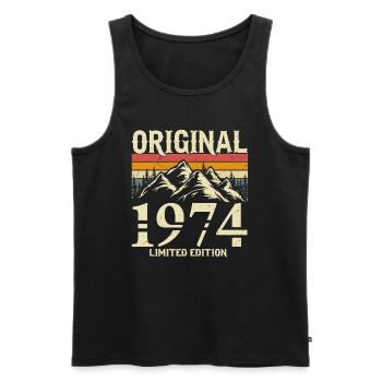 Original 1974 Vintage Vintage Birthday Gift - Men's Premium Organic Tank Top - black - Front - Michal (187cm)