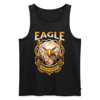 aigle, tête d’aigle, oiseau de proie, oiseau de proie, animal, nature - Débardeur bio Premium Homme - noir - Devant - Michal (187cm)