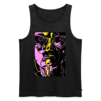 Frau Sonnenbrille Kunst Mode Modern Trend Bunt - Männer Premium Bio Tank Top - Schwarz - Vorne - AI Model Male 178 light (178cm)