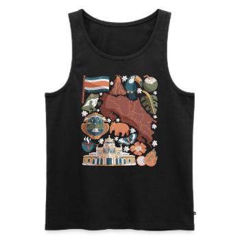 Costa Rica - Männer Premium Bio Tank Top - Schwarz - Vorne - AI Model Male 178 light (178cm)