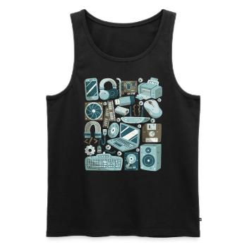 Computer - Männer Premium Bio Tank Top - Schwarz - Vorne - AI Model Male 178 light (178cm)