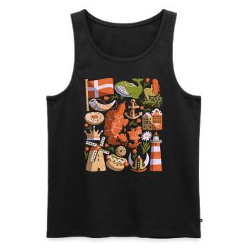 Denmark - Men's Premium Organic Tank Top - black - Front - AI Model Male 178 light (178cm)