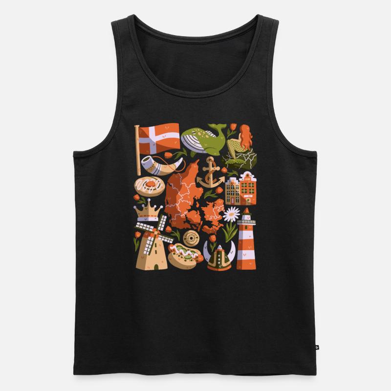 Dänemark - Männer Premium Bio Tank Top - Schwarz