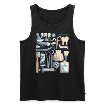 Dentist - Men's Premium Organic Tank Top - black - Front - AI Model Male 178 light (178cm)