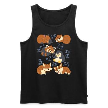 Sleeping animals: capybara, fox, corgi, otter - Men's Premium Organic Tank Top - black - Front - AI Model Male 178 light (178cm)