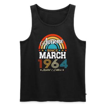 March 1964 Vintage Birthday Retro Gift - Men's Premium Organic Tank Top - black - Front - Michal (187cm)