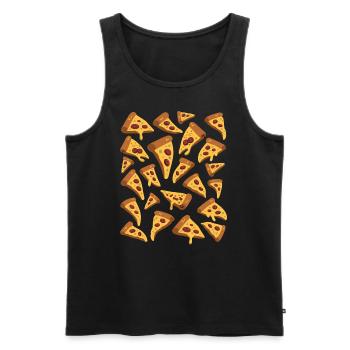 Pizza - Männer Premium Bio Tank Top - Schwarz - Vorne - Michal (187cm)