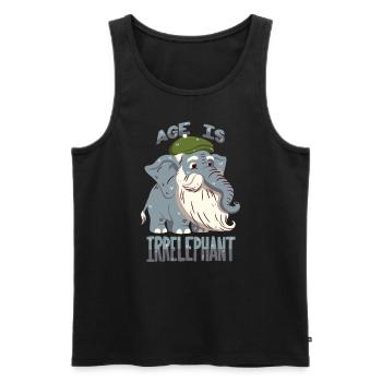 Elephant Pun for Seniors and Retirees - Men's Premium Organic Tank Top - black - Front - AI Model Male 178 light (178cm)