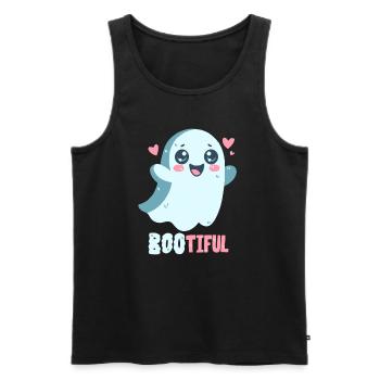 Jeu de mots fantôme - Bootiful - Boo ! - Débardeur bio Premium Homme - noir - Devant - AI Model Male 178 light (178cm)
