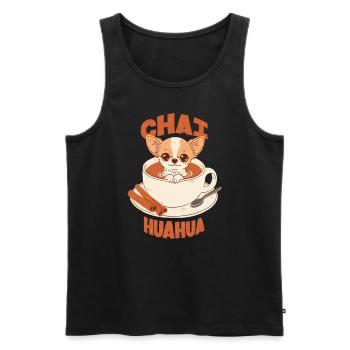 Chihuahua at Chai Latte - Men's Premium Organic Tank Top - black - Front - AI Model Male 178 light (178cm)