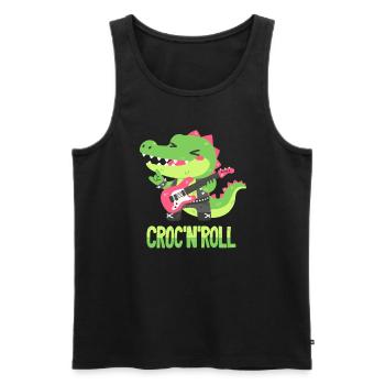 Rocker Crocodile - Pun - Men's Premium Organic Tank Top - black - Front - Michal (187cm)
