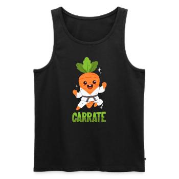 Karate Carrot - Pun - Men's Premium Organic Tank Top - black - Front - AI Model Male 178 light (178cm)